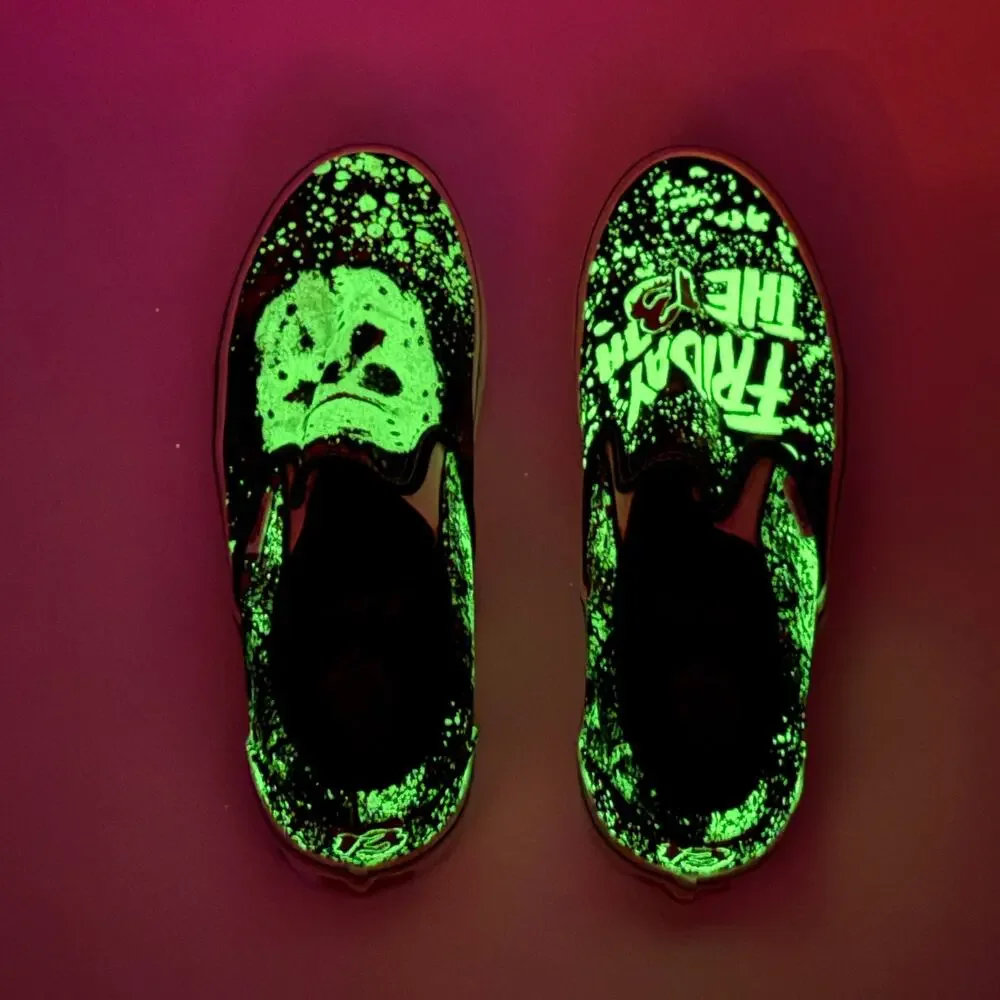 VANS x Friday The 13th Slip-On Jason Voorhees 6.5 Men 8 Women Glow in The Dark - Picture 5 of 12